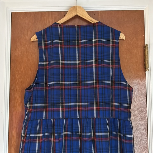 Vintage Pendleton Wool plaid tartan vest top maxi dress with pockets L XL - Picture 8 of 8